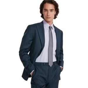 Calvin Klein Men's Green Wool Blend Manel Slim-Fit Formal Suit Blazer Size 48L